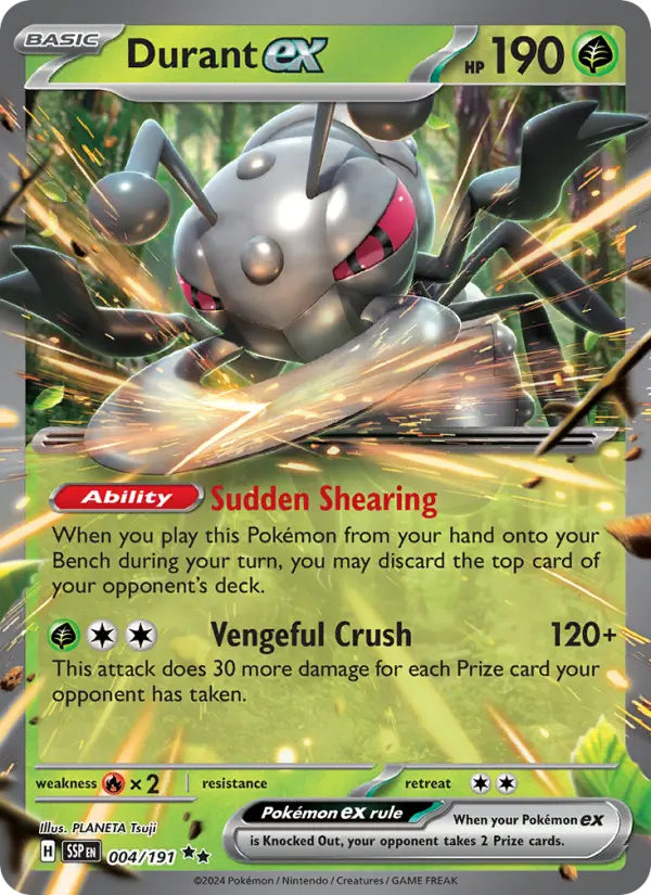 Durant ex Holo 004/191 Surging Sparks Pokémon Card