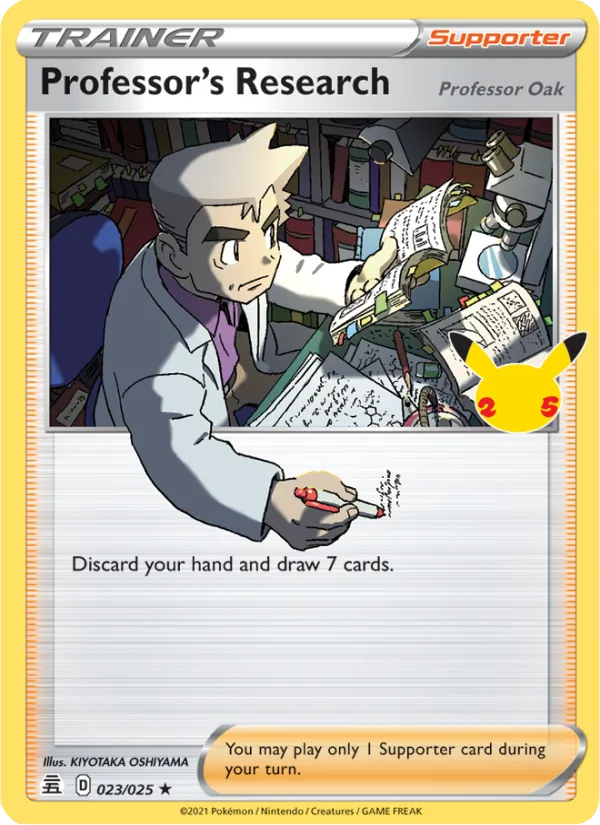 Professor's Research (Professor Oak) Holo 023/25 Celebrations Pokémon Card
