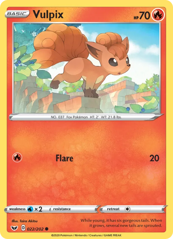 Vulpix Reverse Holo 022/202 Sword & Shield Pokémon Card