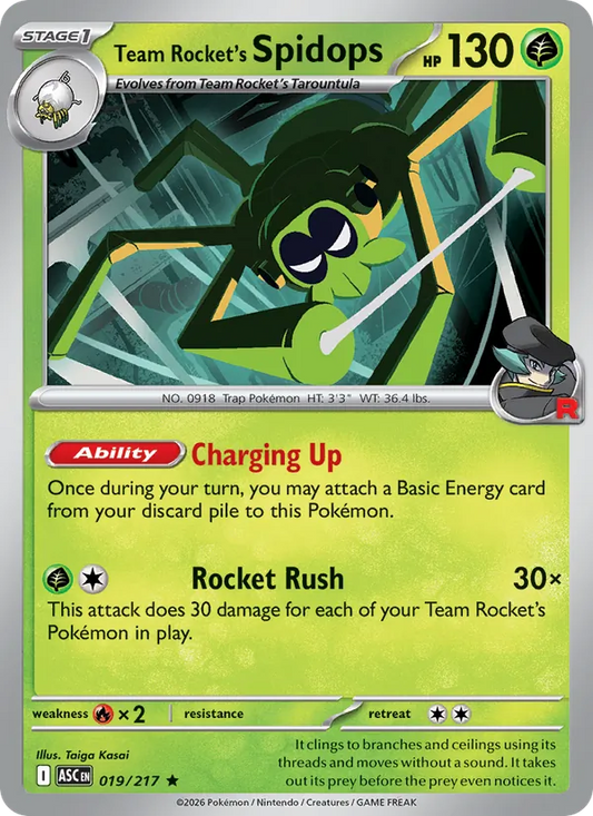 Team Rocket's Spidops Holo 019/217 Ascended Heroes Pokémon Card