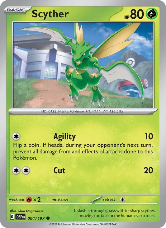 Scyther Normal 004/197 Obsidian Flames Pokémon Card