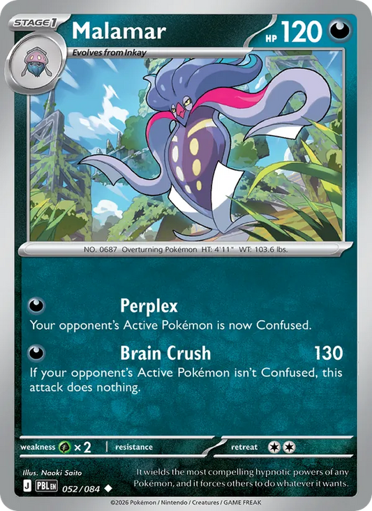 Malamar Normal 052/84 Pitch Black Pokémon Card