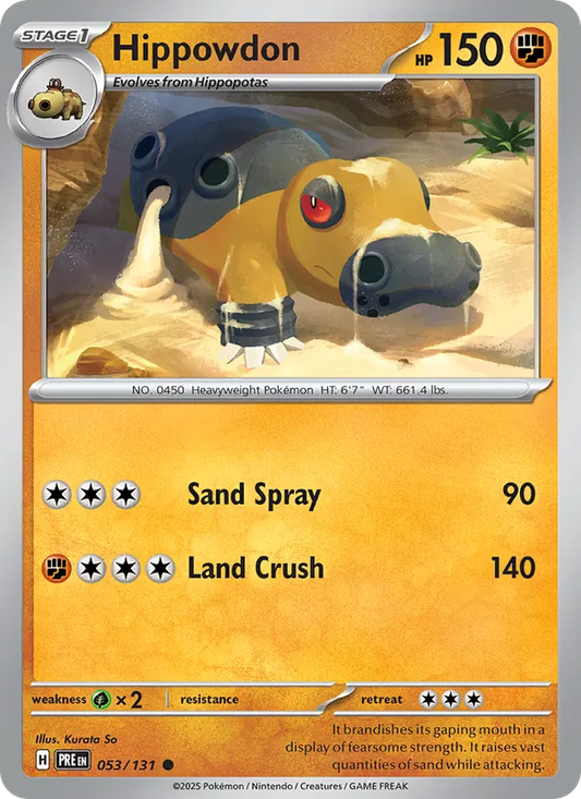 Hippowdon Normal 053/131 Prismatic Evolutions Pokémon Card