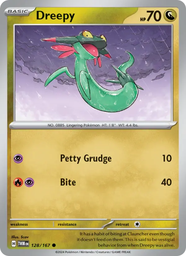 Dreepy Reverse Holo 128/167 Twilight Masquerade Pokémon Card