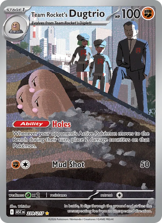 Team Rocket's Dugtrio Holo 239/217 Ascended Heroes Pokémon Card