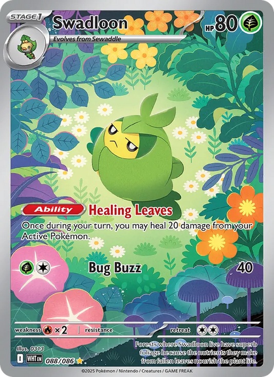 Swadloon Holo 088/86 White Flare Pokémon Card