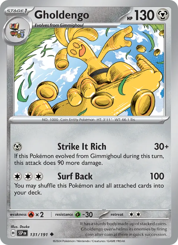 Gholdengo Reverse Holo 131/191 Surging Sparks Pokémon Card