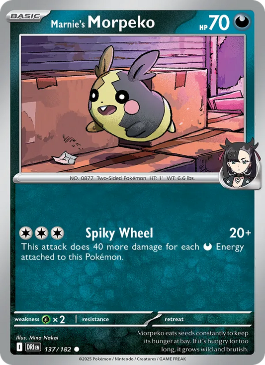 Marnie's Morpeko Normal 137/182 Destined Rivals Pokémon Card