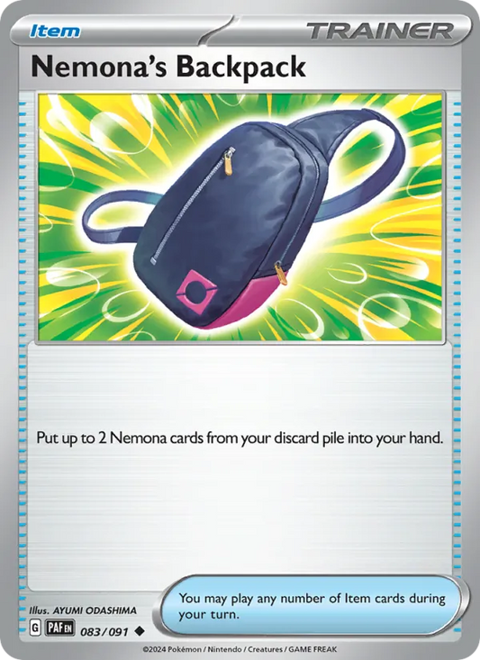 Nemona's Backpack Normal 083/91 Paldean Fates Pokémon Card