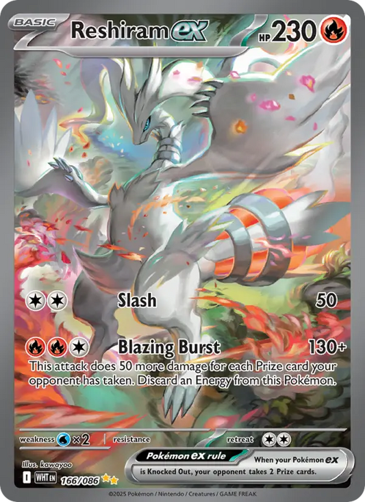 Reshiram ex Holo 166/86 White Flare Pokémon Card