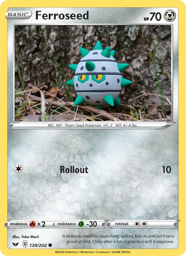 Ferroseed Reverse Holo 130/202 Sword & Shield Pokémon Card
