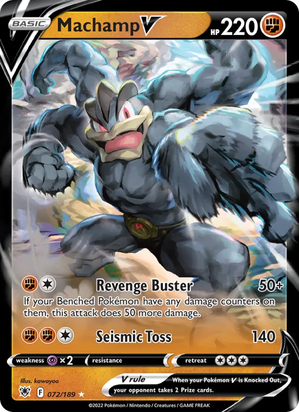 Machamp V Holo 072/189 Astral Radiance Pokémon Card