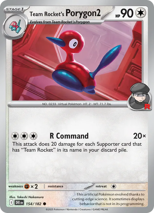 Team Rocket's Porygon2 Normal 154/182 Destined Rivals Pokémon Card