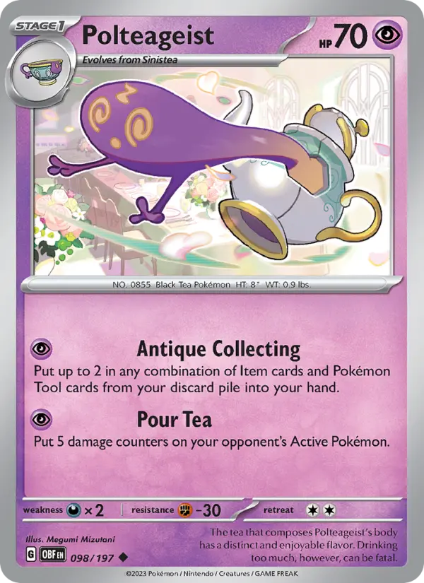 Polteageist Reverse Holo 098/197 Obsidian Flames Pokémon Card