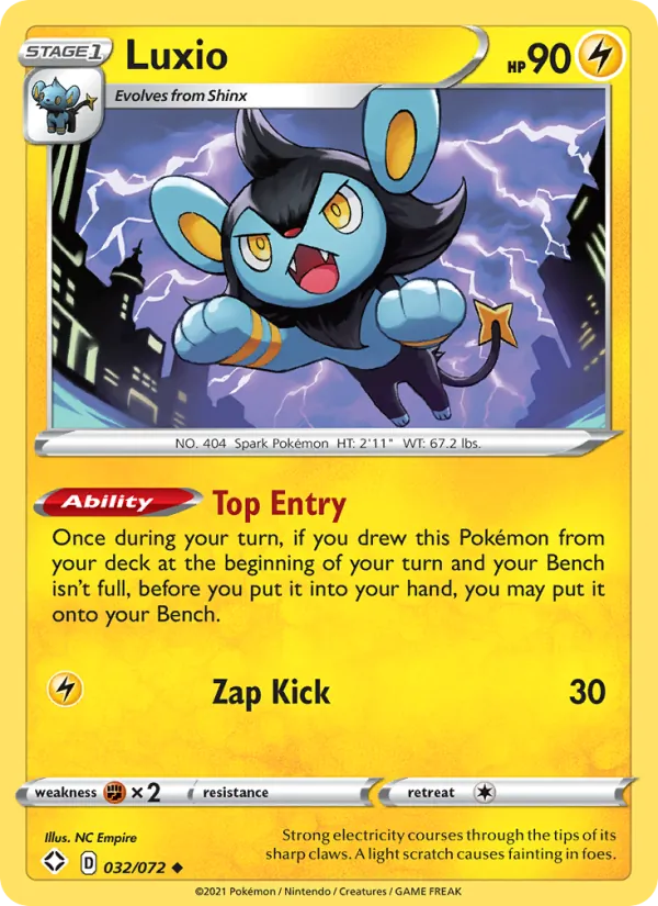 Luxio Reverse Holo 032/72 Shining Fates Pokémon Card
