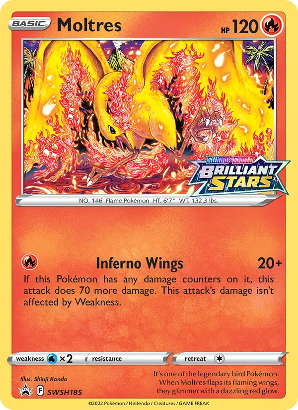 Moltres Holo WH185/307 SWSH Black Star Promos Pokémon Card
