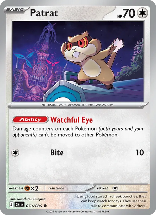 Patrat Normal 070/86 Chaos Rising Pokémon Card