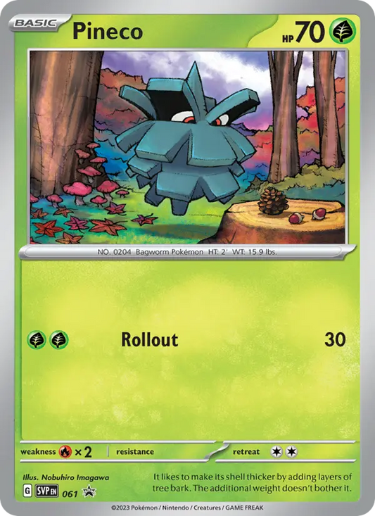 Pineco Non-Foil 061/225 SVP Black Star Promos Pokémon Card