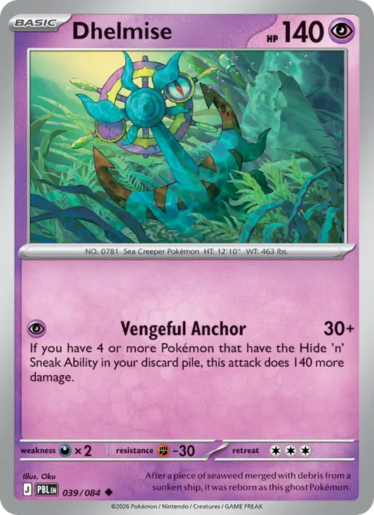 Dhelmise Reverse Holo 039/84 Pitch Black Pokémon Card