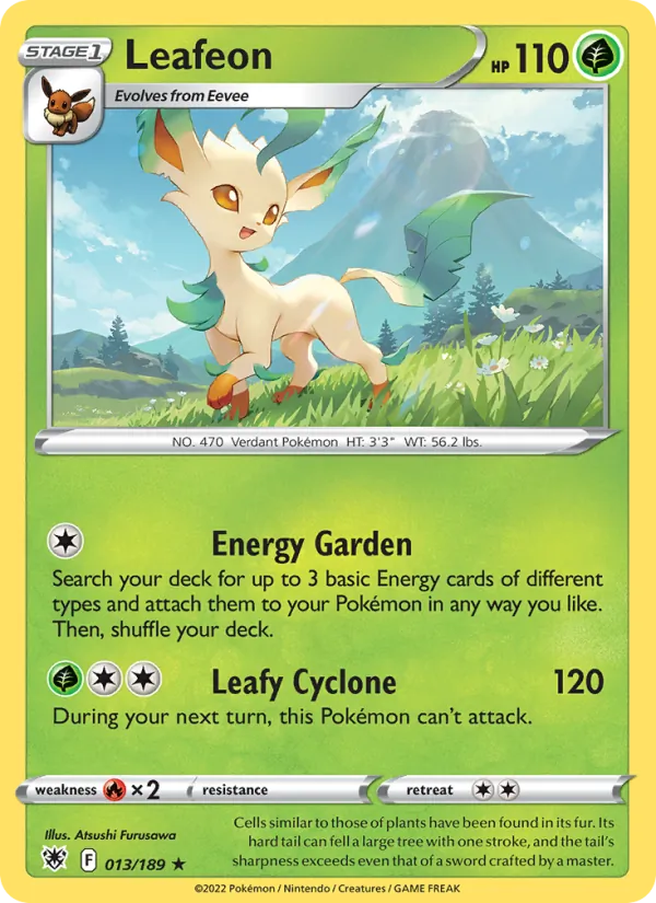 Leafeon Reverse Holo 013/189 Astral Radiance Pokémon Card