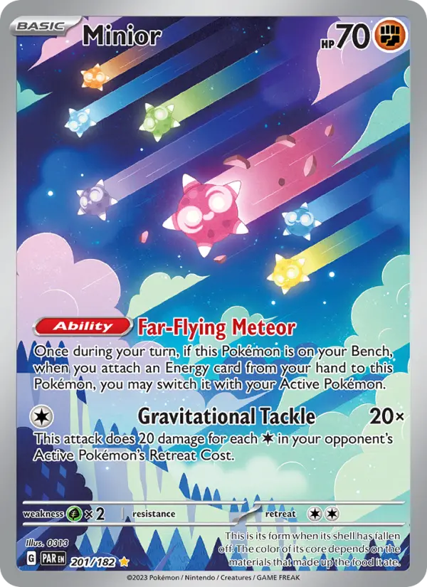 Minior Holo 201/182 Paradox Rift Pokémon Card
