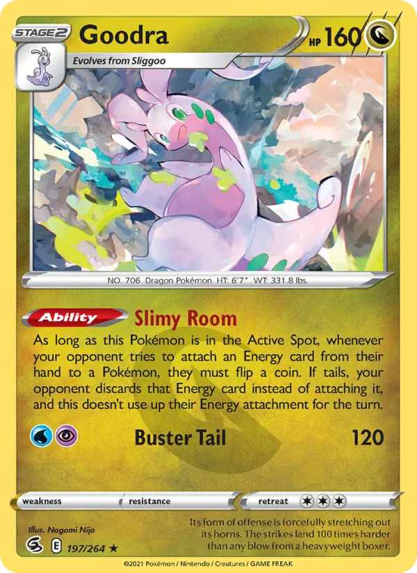 Goodra Reverse Holo 197/264 Fusion Strike Pokémon Card