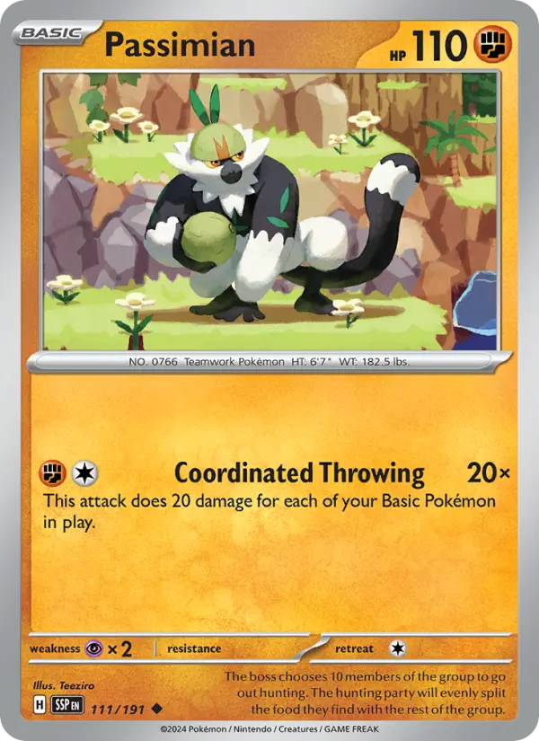 Passimian Reverse Holo 111/191 Surging Sparks Pokémon Card