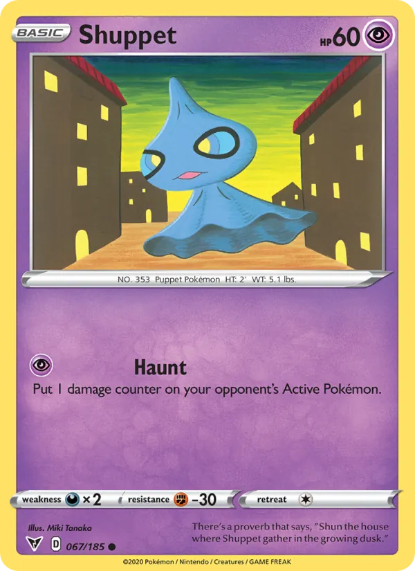 Shuppet Reverse Holo 067/185 Vivid Voltage Pokémon Card