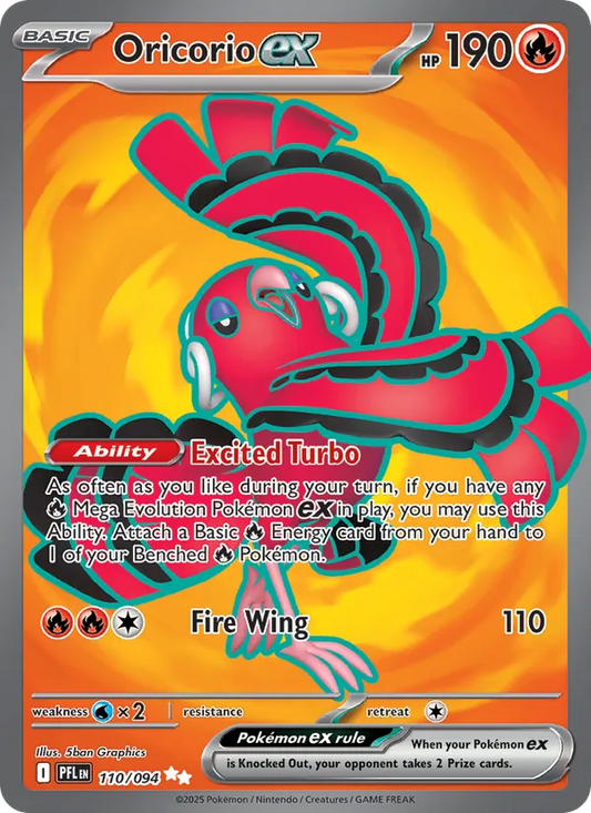 Oricorio ex Holo 110/94 Phantasmal Flames Pokémon Card