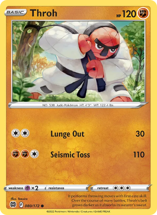 Throh Reverse Holo 080/172 Brilliant Stars Pokémon Card