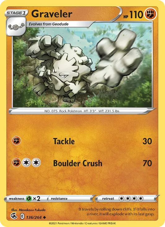 Graveler Normal 136/264 Fusion Strike Pokémon Card