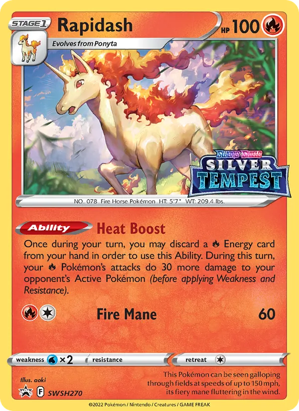 Rapidash Holo WH270/307 SWSH Black Star Promos Pokémon Card