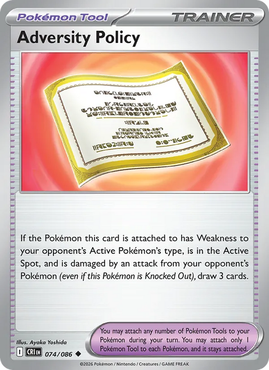 Adversity Policy Normal 074/86 Chaos Rising Pokémon Card