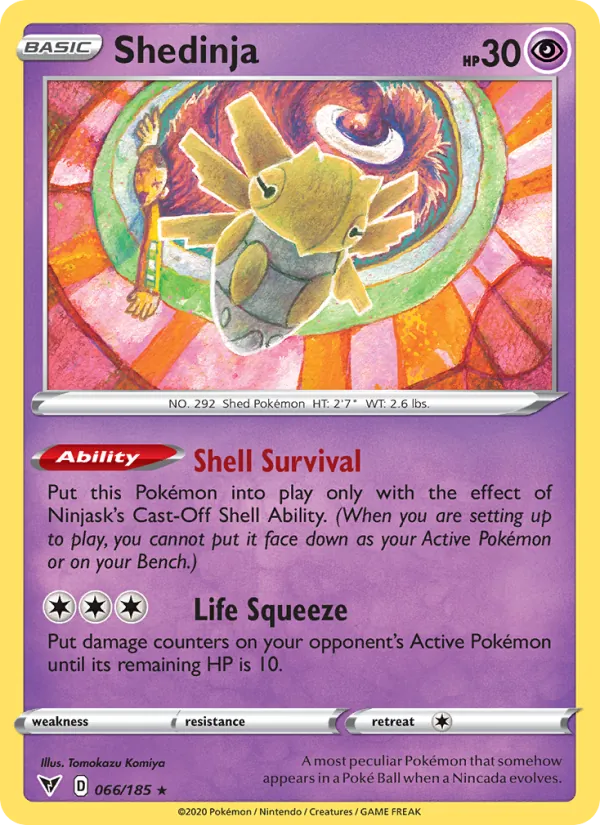 Shedinja Reverse Holo 066/185 Vivid Voltage Pokémon Card