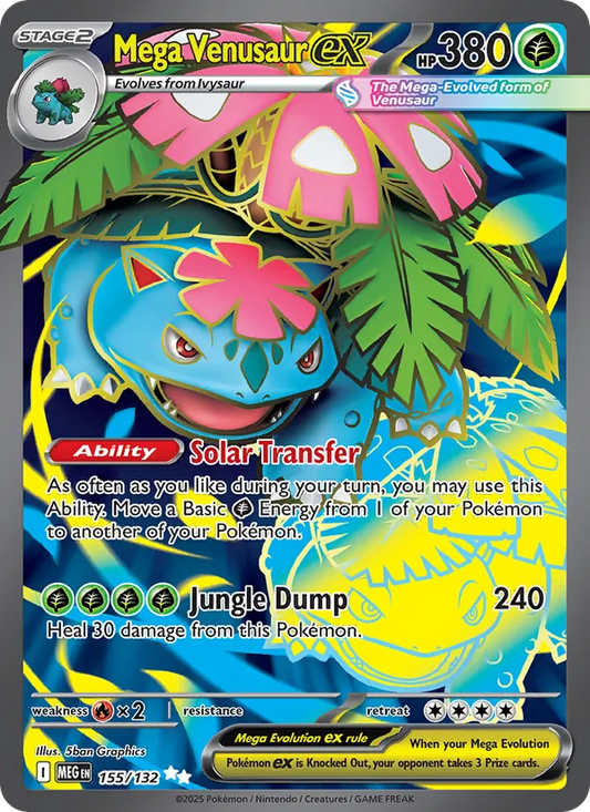 Mega Venusaur ex Holo 155/132 Mega Evolution Pokémon Card
