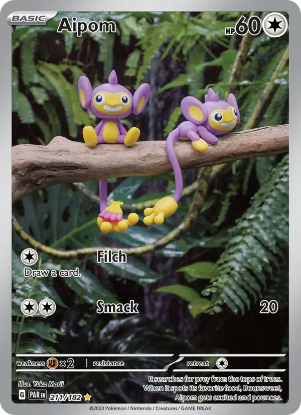 Aipom Holo 211/182 Paradox Rift Pokémon Card