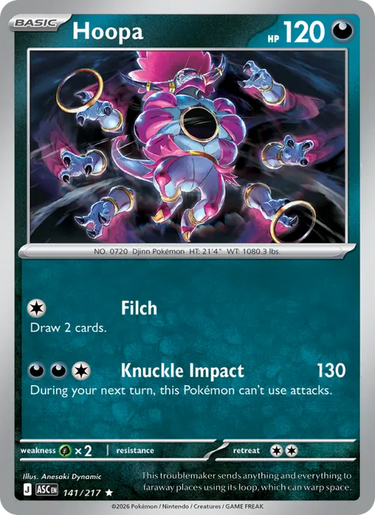 Hoopa Reverse Holo 141/217 Ascended Heroes Pokémon Card