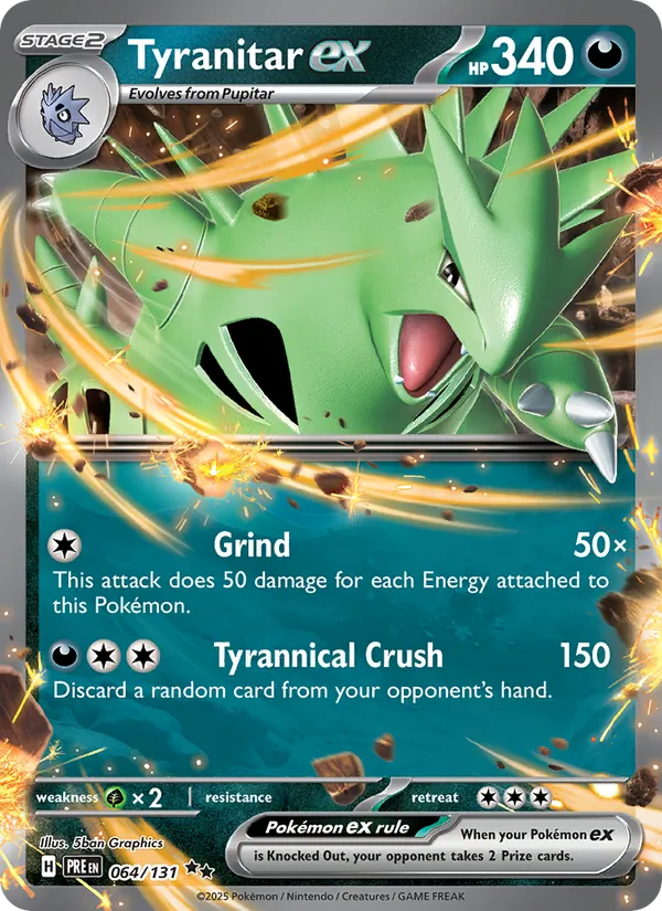 Tyranitar ex Holo 064/131 Prismatic Evolutions Pokémon Card