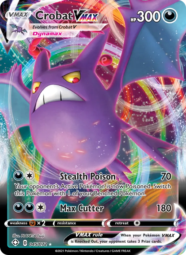 Crobat VMAX Holo 045/72 Shining Fates Pokémon Card