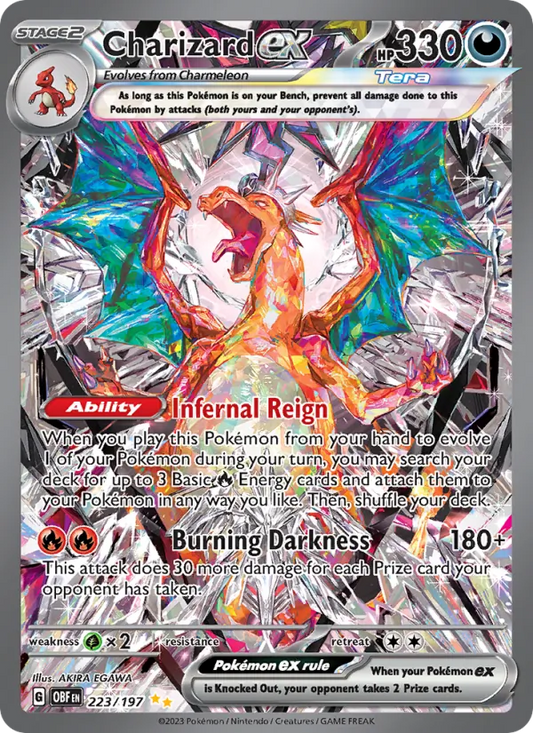 Charizard ex Holo 223/197 Obsidian Flames Pokémon Card