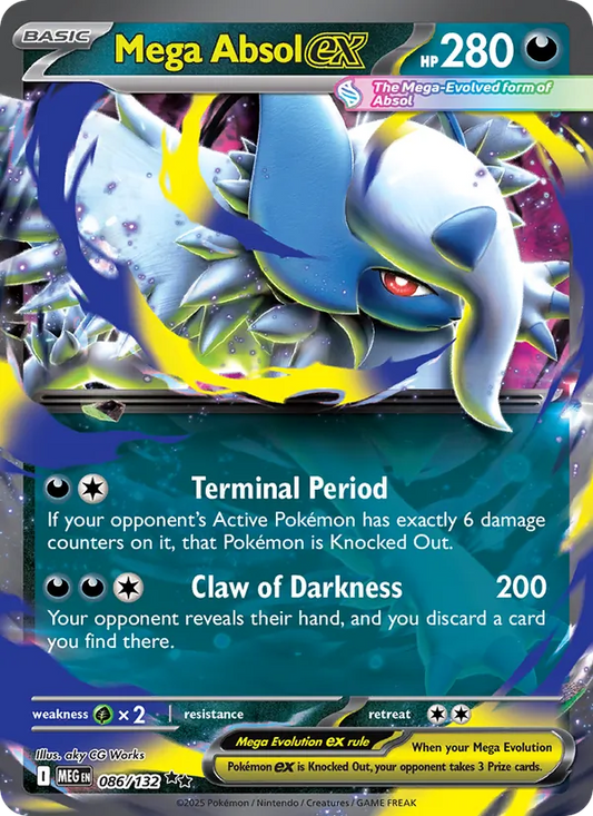 Mega Absol ex Holo 086/132 Mega Evolution Pokémon Card