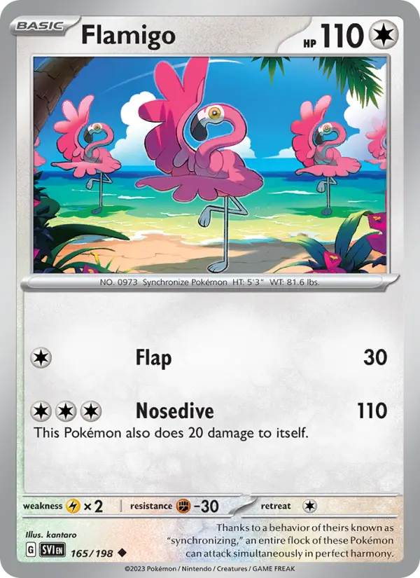 Flamigo Non-Foil 165/198 Scarlet & Violet Pokémon Card