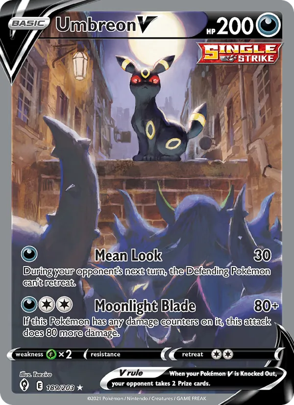 Umbreon V Holo 189/203 Evolving Skies Pokémon Card