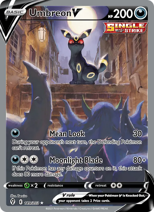 Umbreon V Holo 189/203 Evolving Skies Pokémon Card