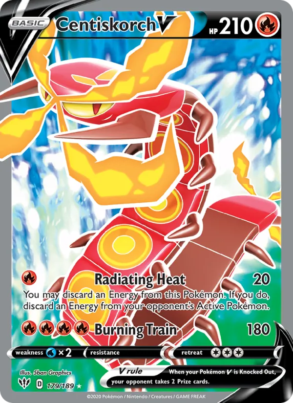 Centiskorch V Holo 179/189 Darkness Ablaze Pokémon Card
