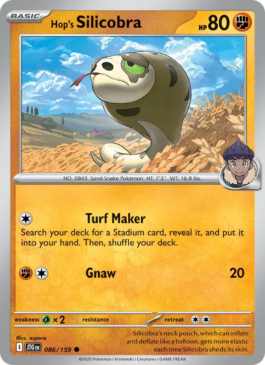Hop's Silicobra Normal 086/159 Journey Together Pokémon Card