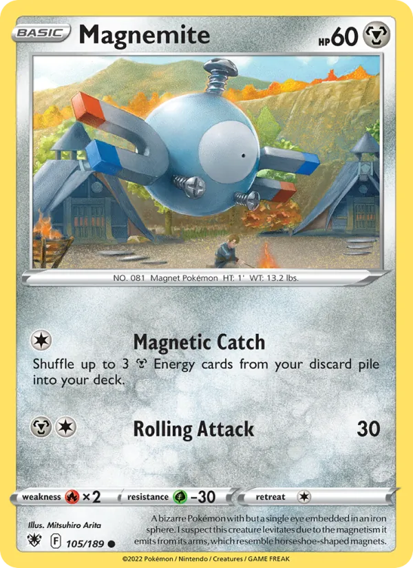 Magnemite Reverse Holo 105/189 Astral Radiance Pokémon Card