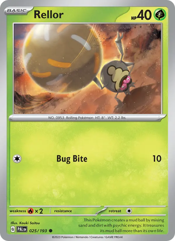 Rellor Non-Foil 025/193 Paldea Evolved Pokémon Card