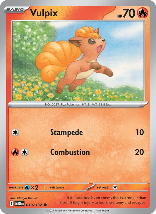 Vulpix Normal 019/132 Mega Evolution Pokémon Card