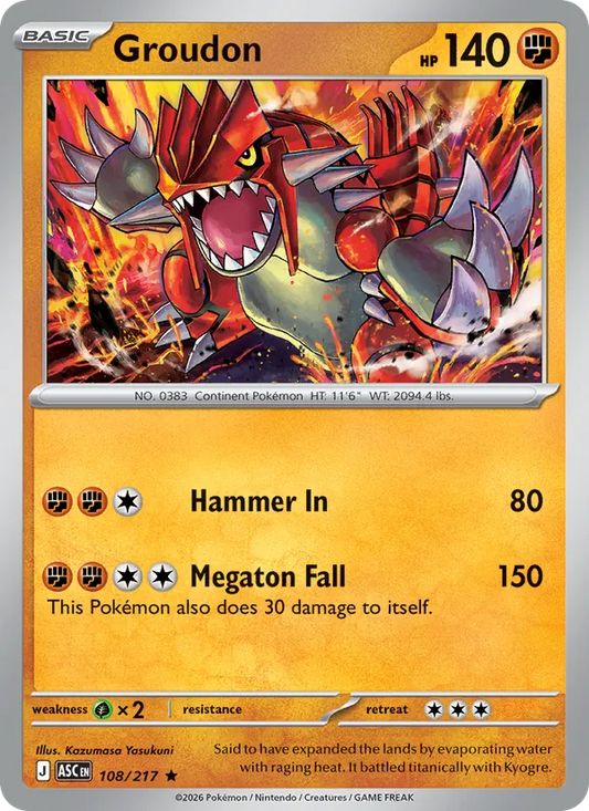 Groudon Holo 108/217 Ascended Heroes Pokémon Card